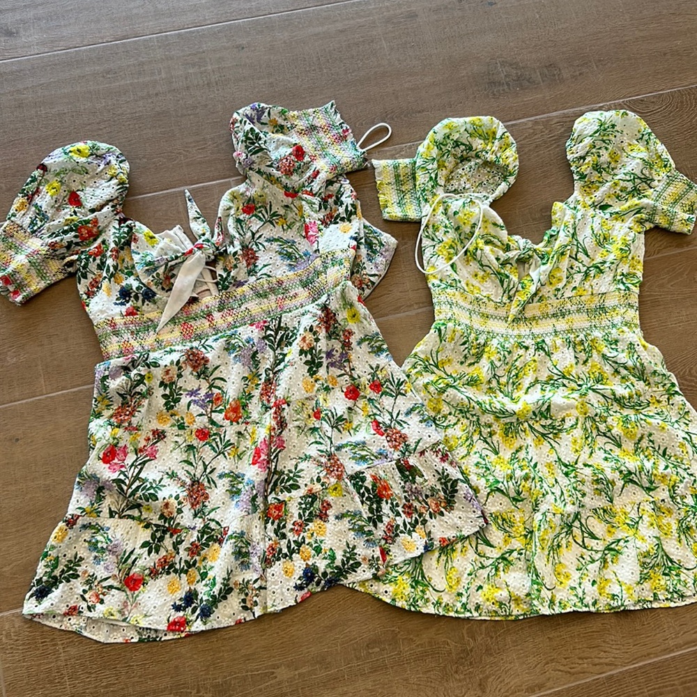 Alice and Olivia lot of 2 mini floral dresses size 10 and 12 new with tags
